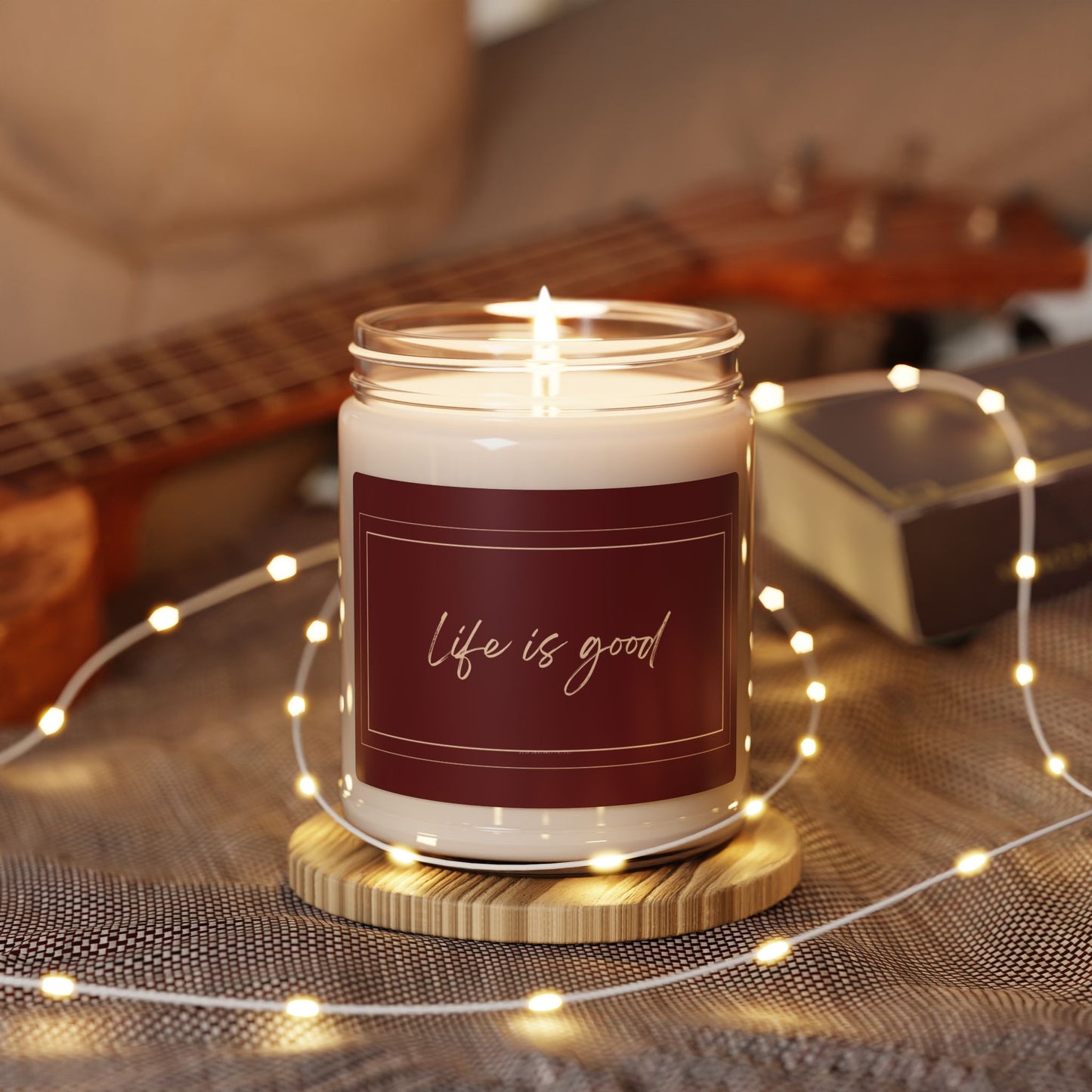 "Life is Good" Scented Soy Candle | Eco-Friendly, Long-Lasting, Reusable Glass, Aromatherapy Gift