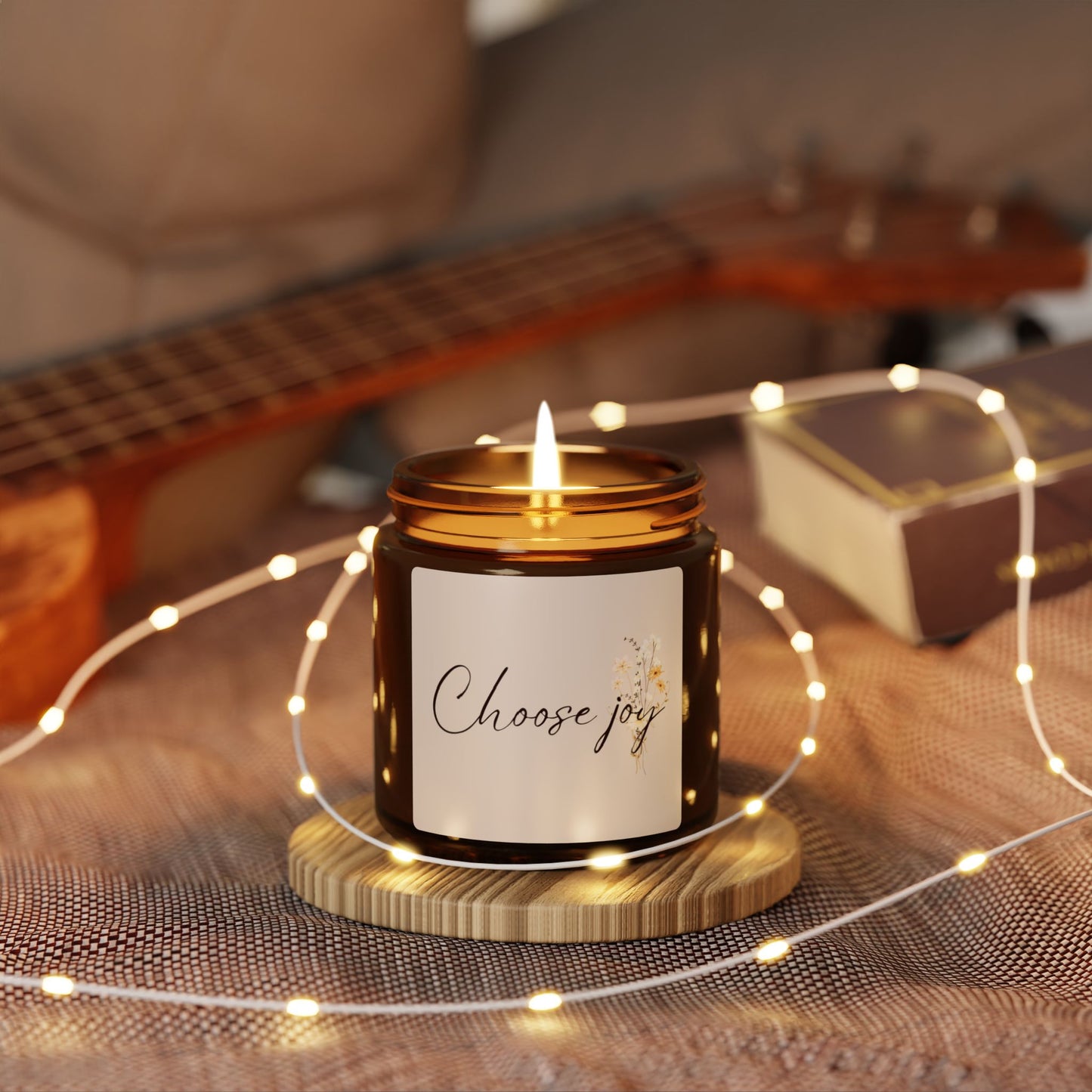 "Choose Joy" Scented Soy Candle | Eco-Friendly, Reusable Glass, Natural Aromatherapy Gift