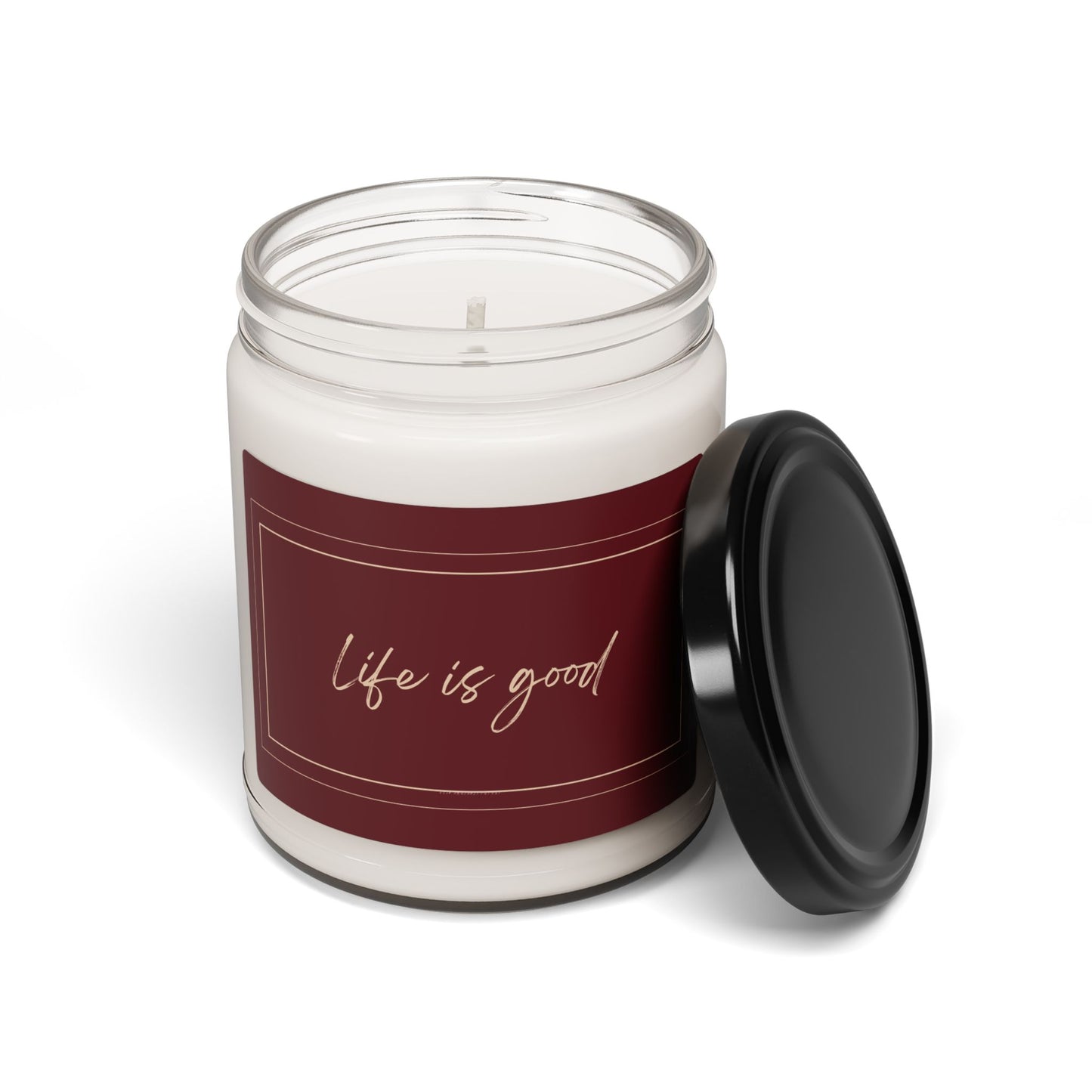 "Life is Good" Scented Soy Candle | Eco-Friendly, Long-Lasting, Reusable Glass, Aromatherapy Gift