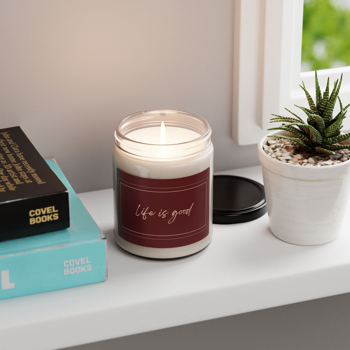 "Life is Good" Scented Soy Candle | Eco-Friendly, Long-Lasting, Reusable Glass, Aromatherapy Gift