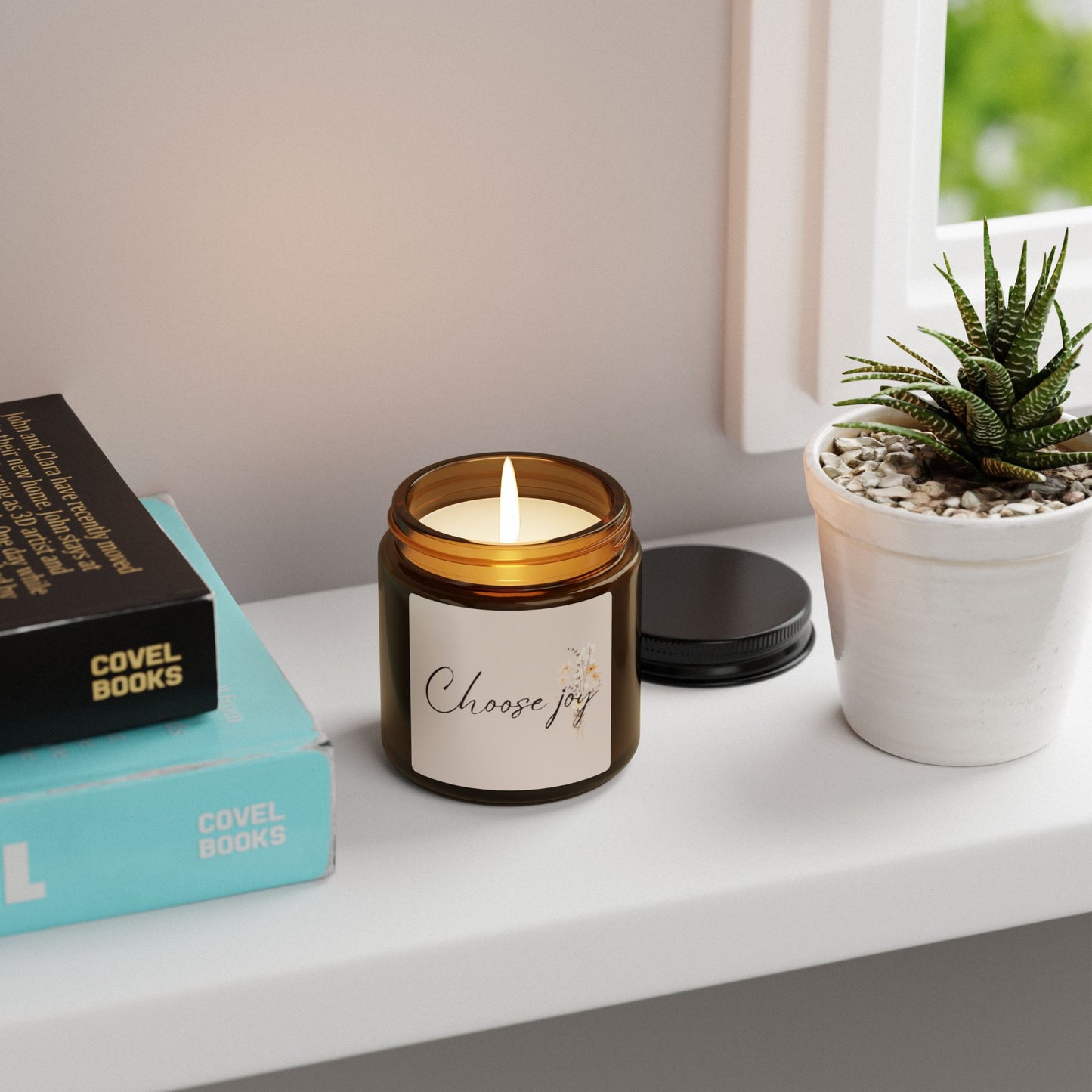 "Choose Joy" Scented Soy Candle | Eco-Friendly, Reusable Glass, Natural Aromatherapy Gift