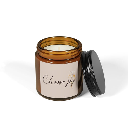 "Choose Joy" Scented Soy Candle | Eco-Friendly, Reusable Glass, Natural Aromatherapy Gift